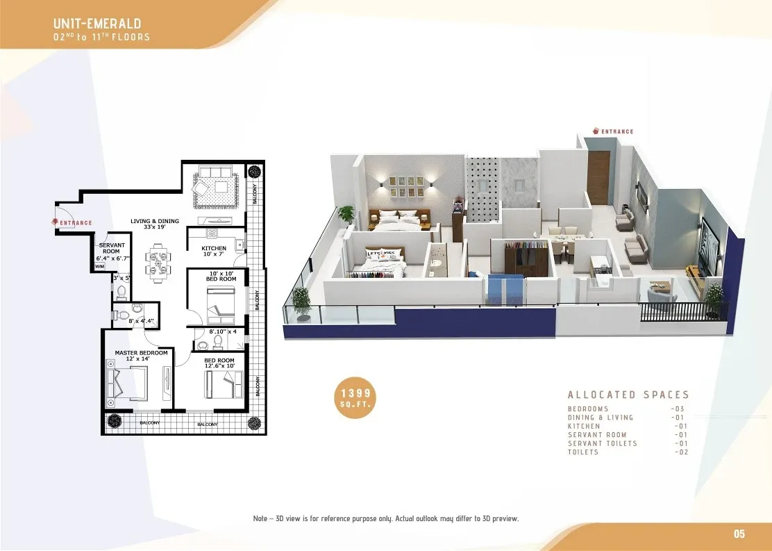 EMERALD - 3BR