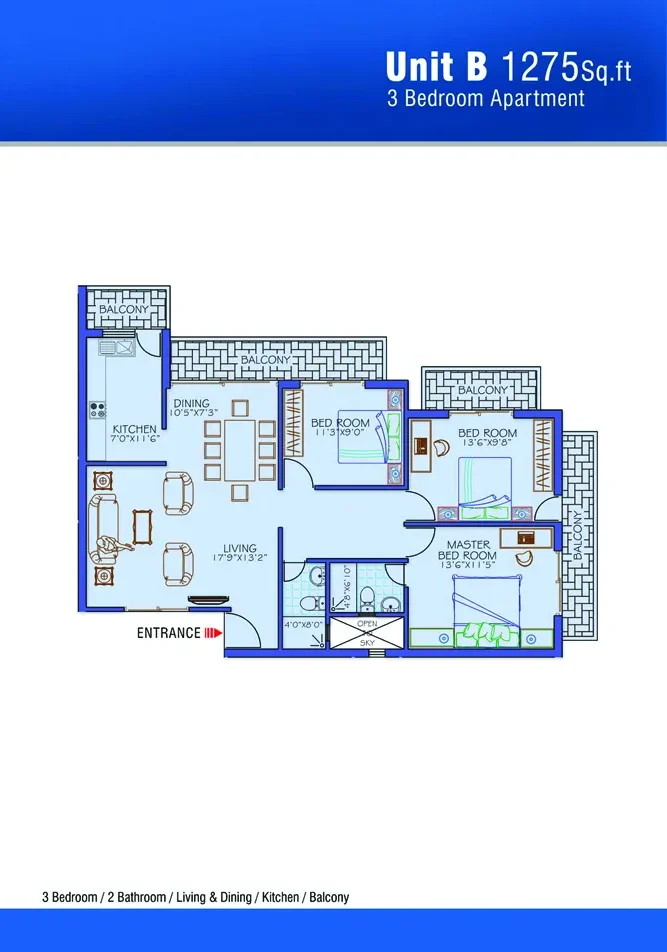 UNIT B - 3BR