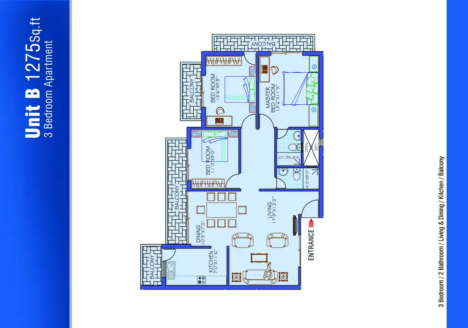 UNIT B - 3BR