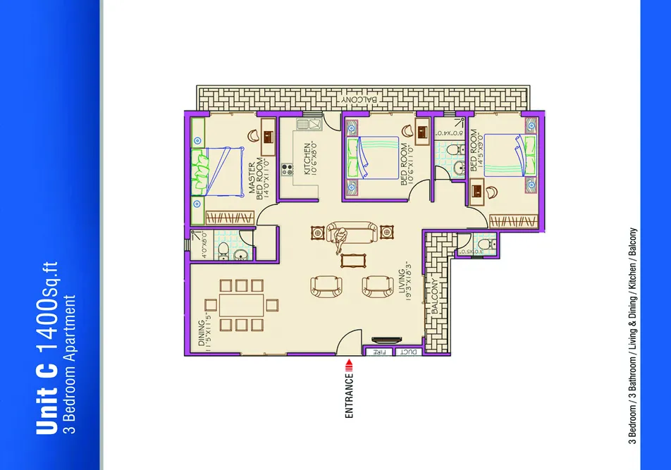 UNIT C - 3BR
