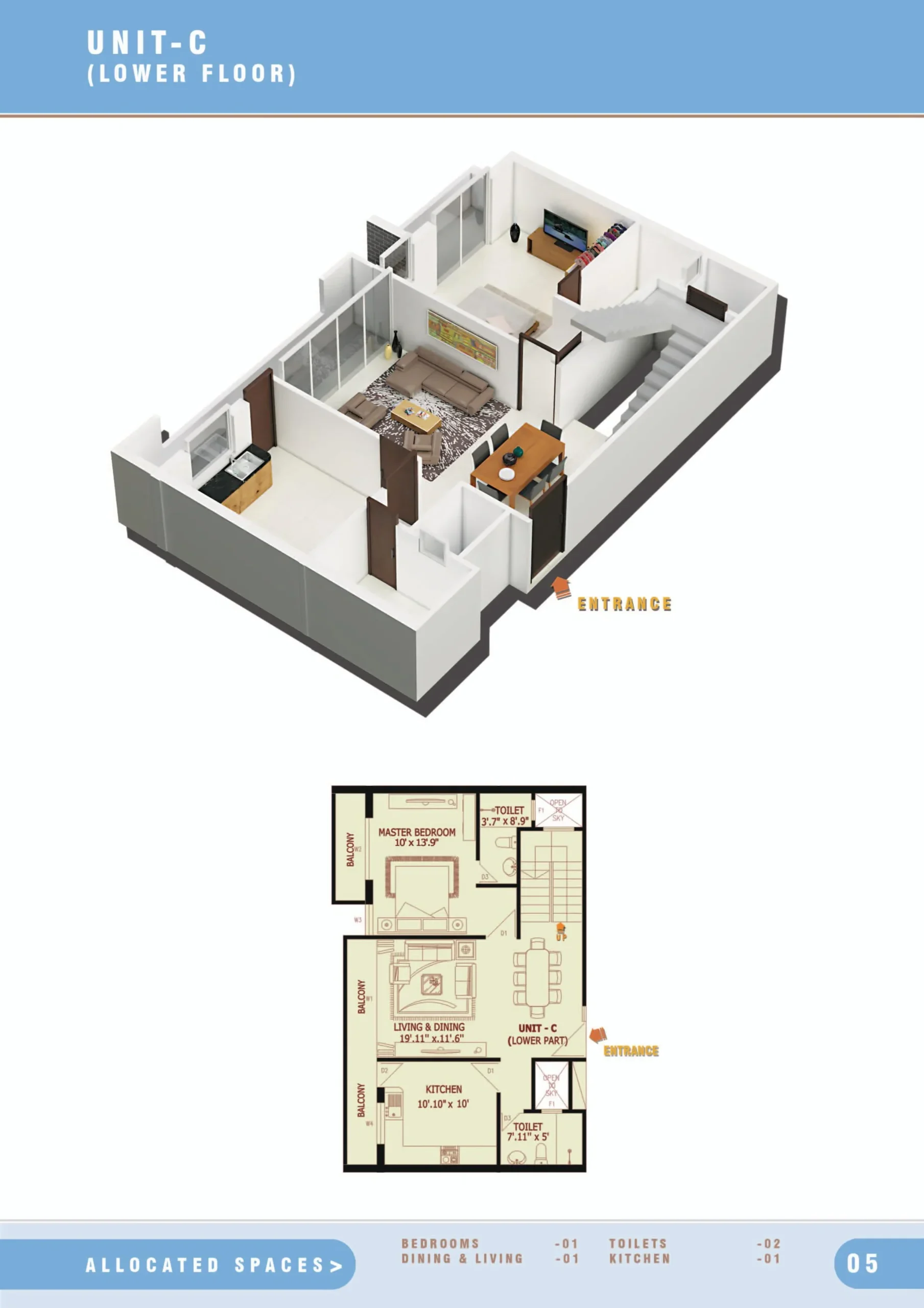UNIT C - 1BR LOWER