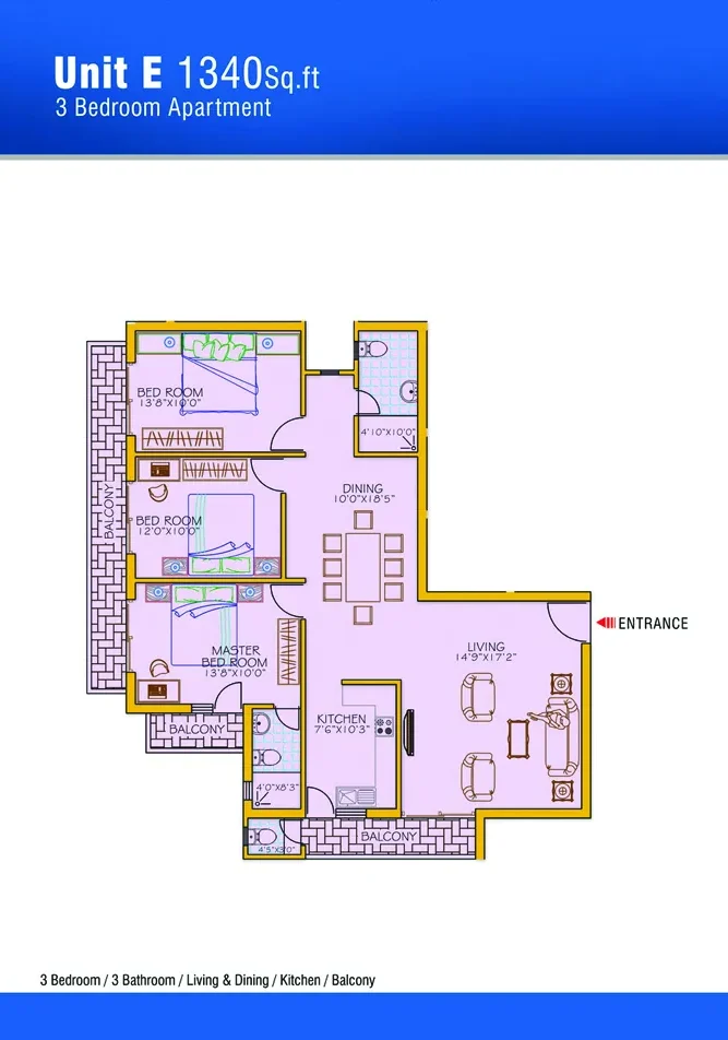 UNIT E - 3BR