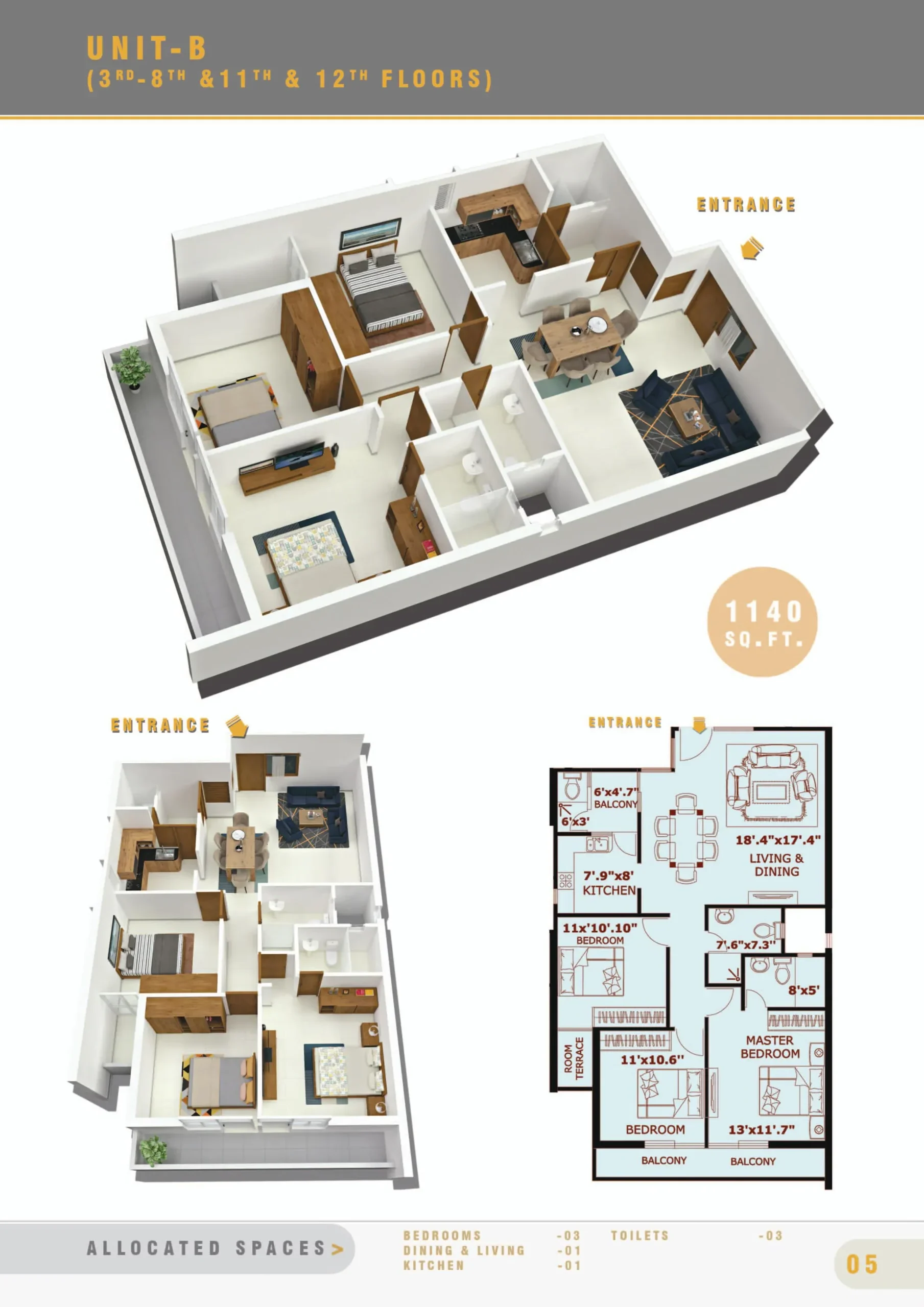 UNIT B - 3BR