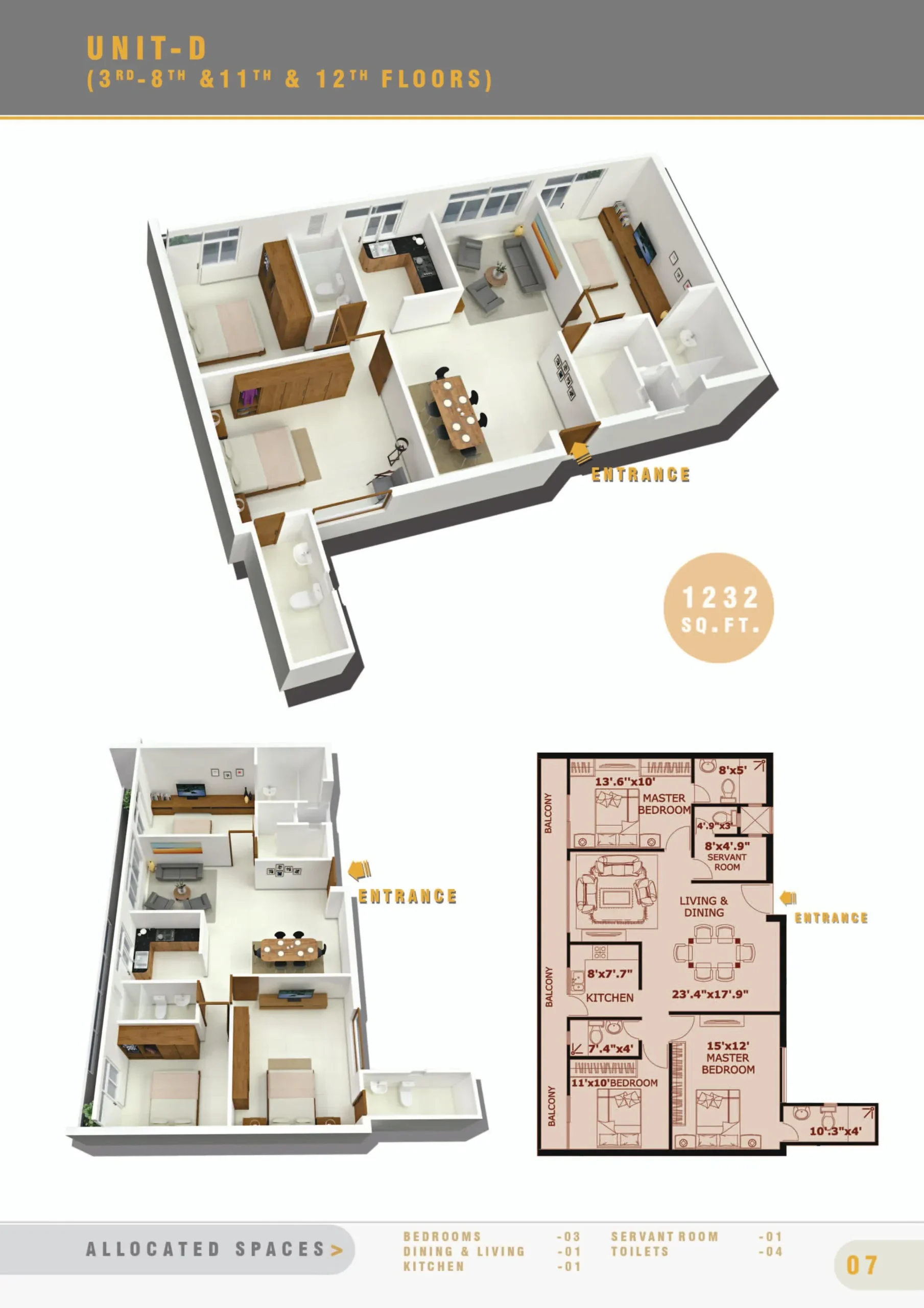 UNIT D - 3BR