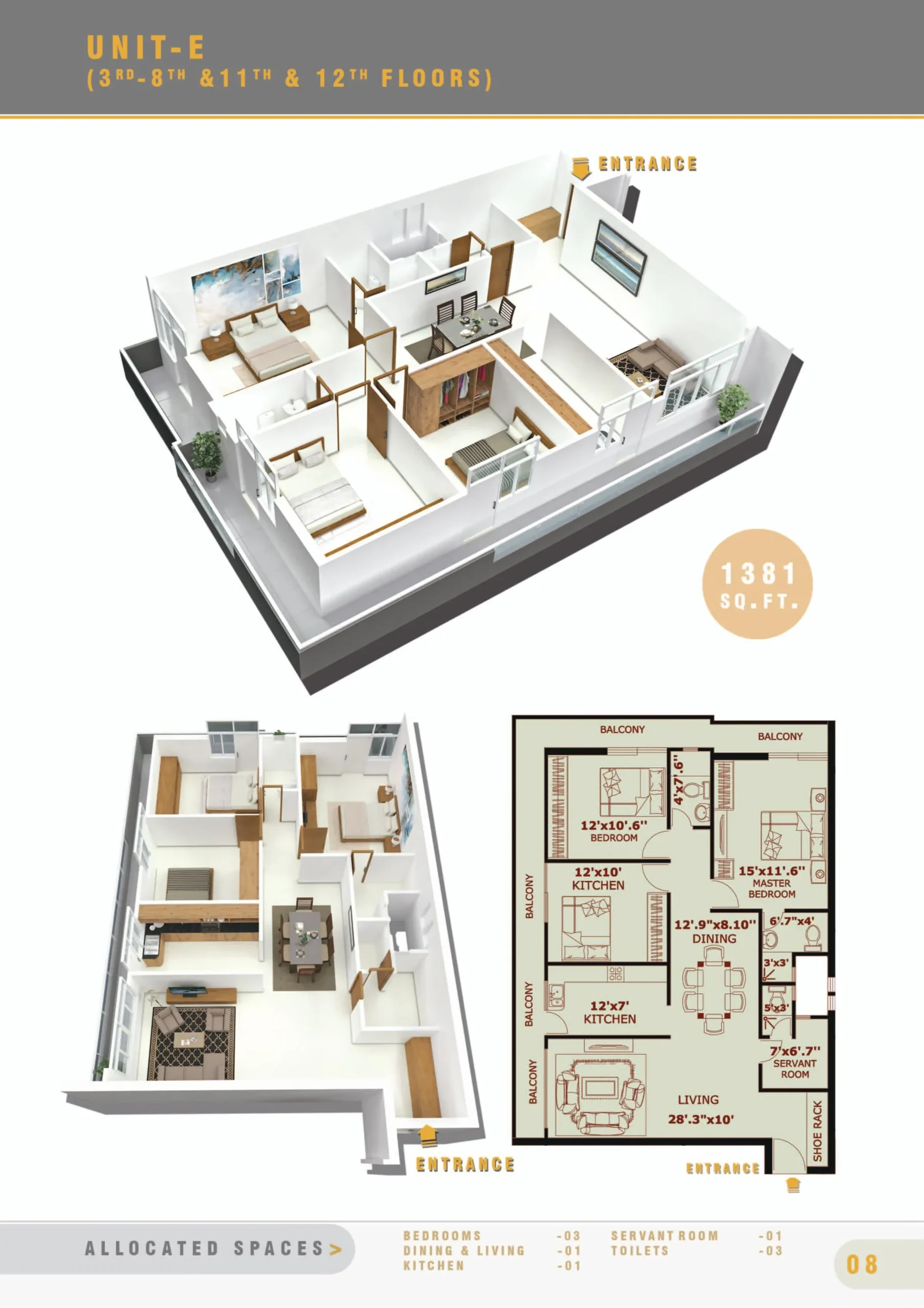 UNIT E - 3BR