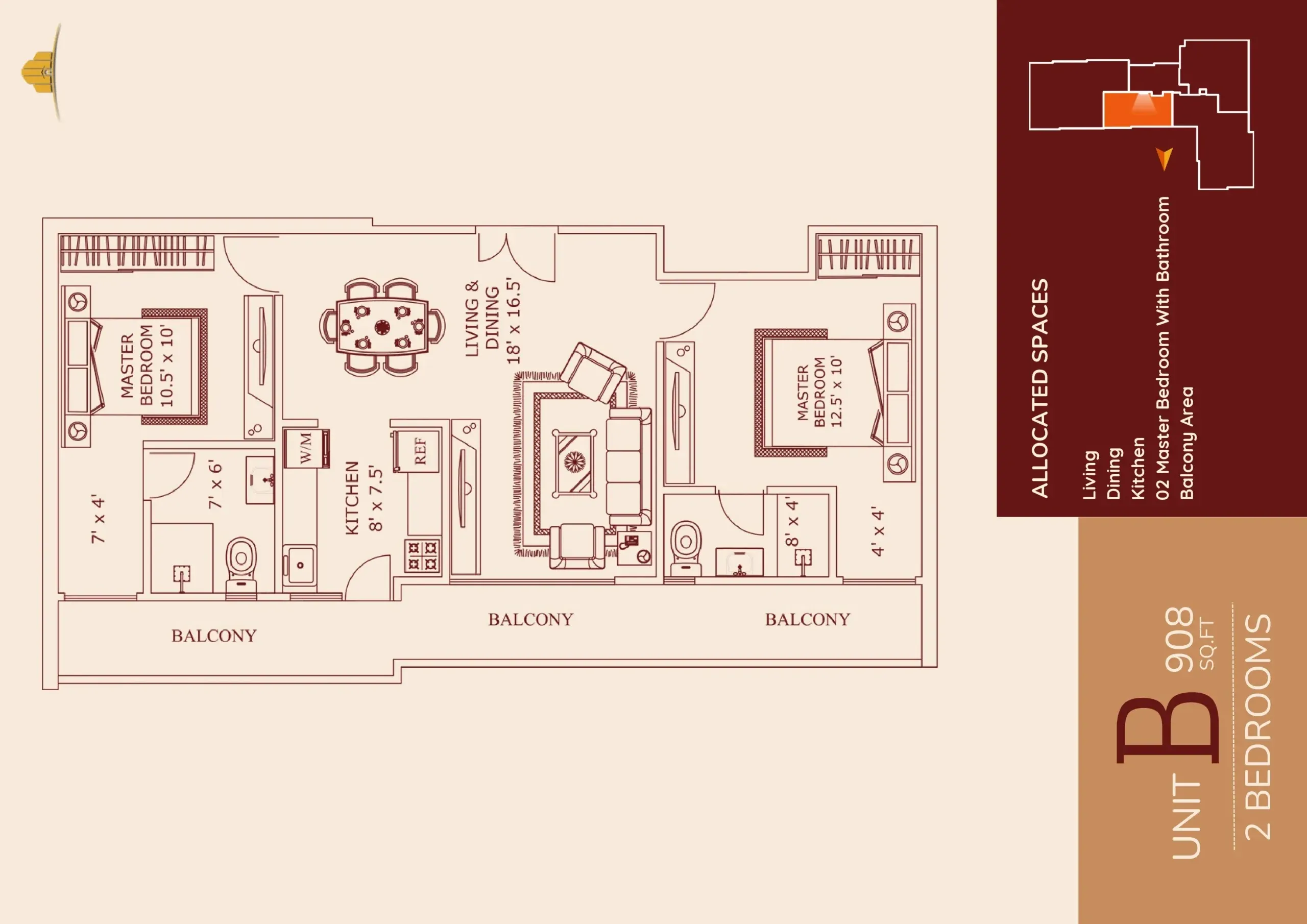 UNIT B - 2BR