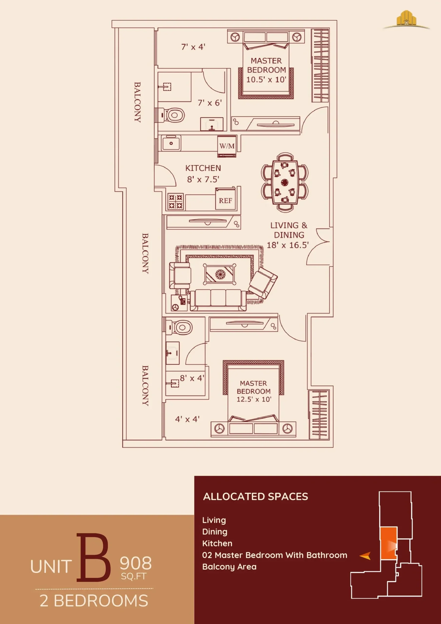 UNIT B - 2BR
