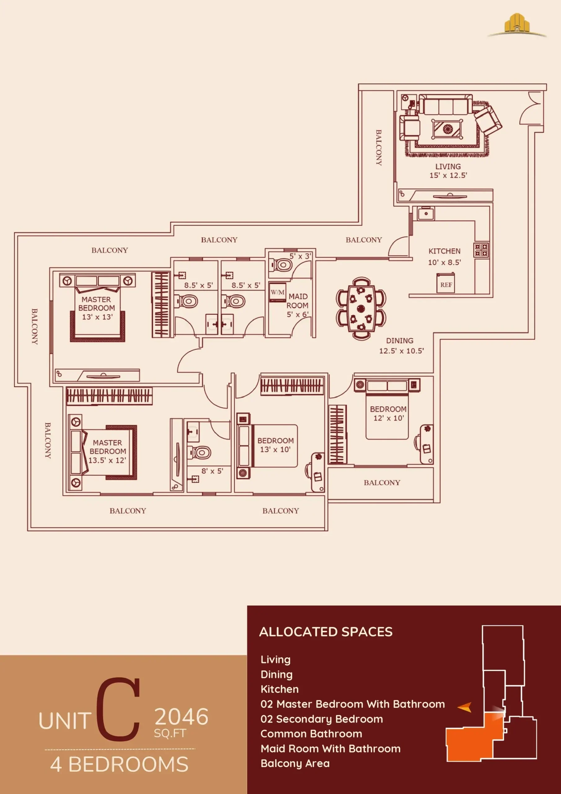 UNIT C - 4BR
