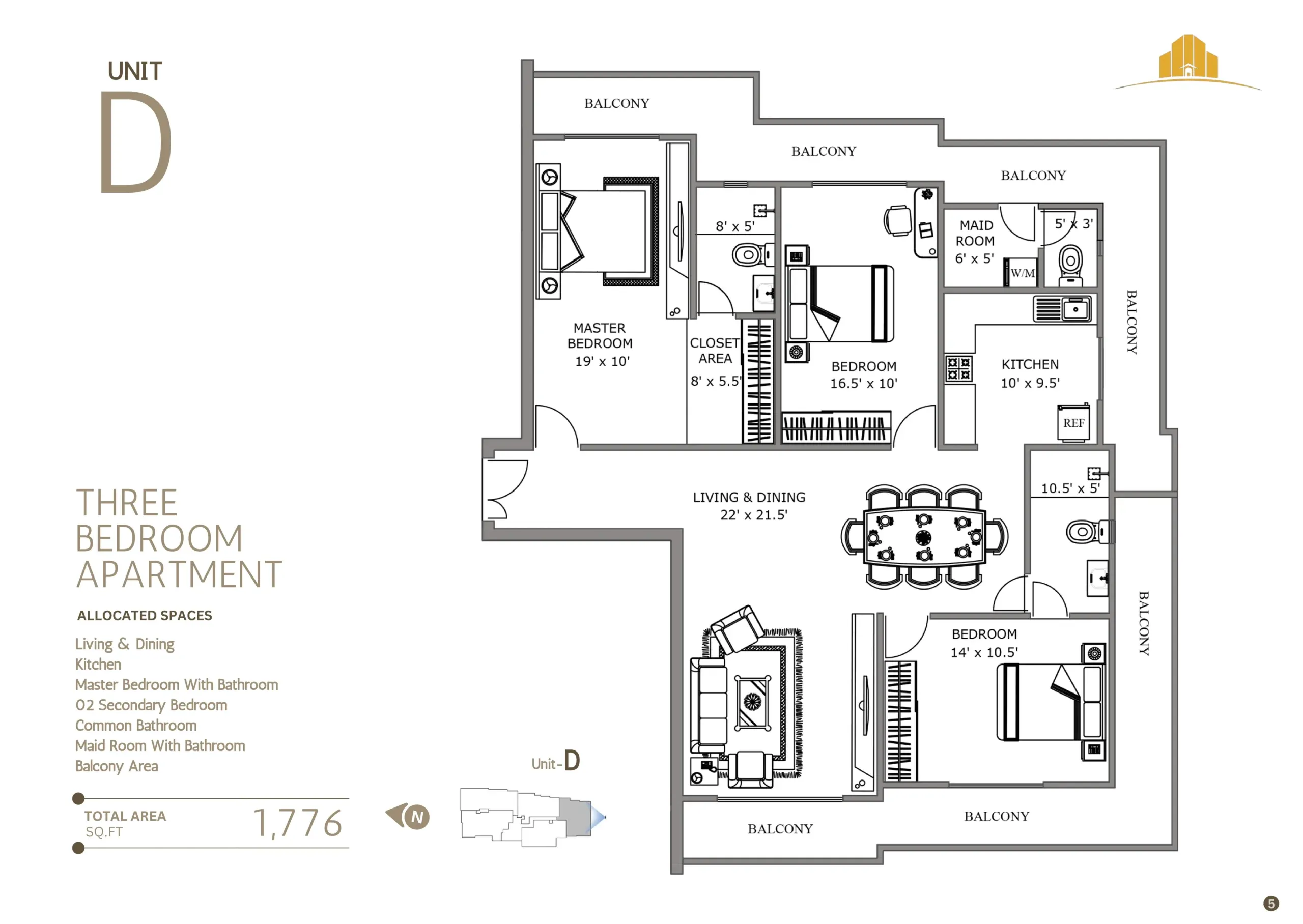 UNIT D - 3BR